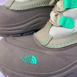 The North Face Waterproof/Insulated Boots (Size 4) Gray w/Seafoam Green Trim