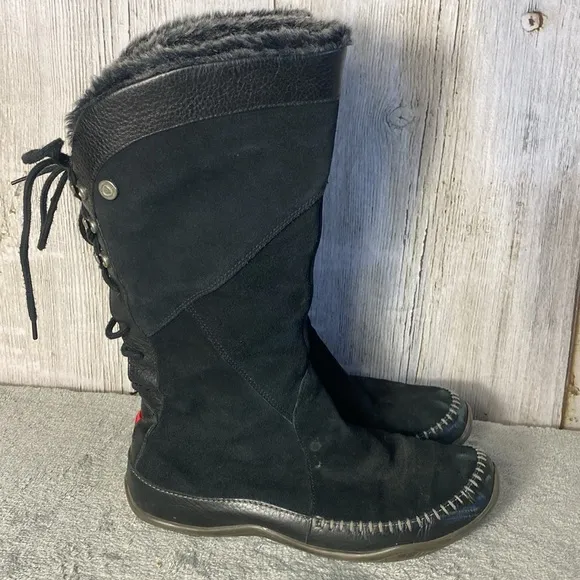 The North Face Womens Janey AHDZ Winter Boots Black Suede Size 10