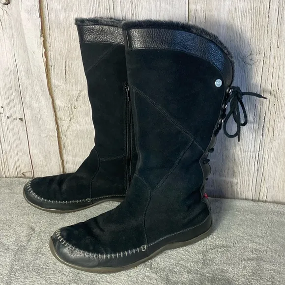 The North Face Womens Janey AHDZ Winter Boots Black Suede Size 10