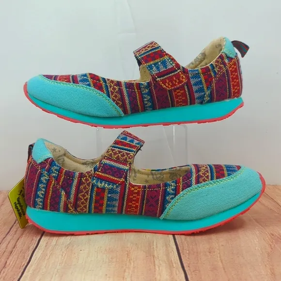 TIGERBEAR REPUBLIK *NEW* Aztec NOHO Canvas Mary Jane Tennis Shoes Sz 6.5…