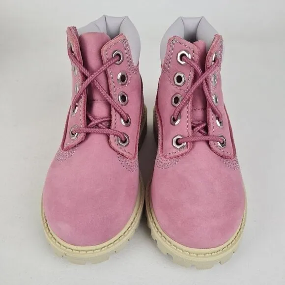 Timberland 6 In P&amp;G Leather TODDLER Premium Boot Pink Waterproof Size 7