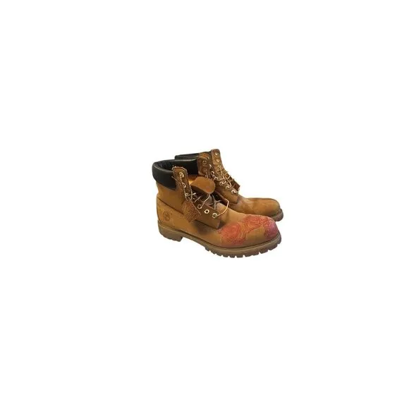 Timberland 6 Inch Premium Boots Waterproof 10061 Mens 11.5 M RED Laser Engraved