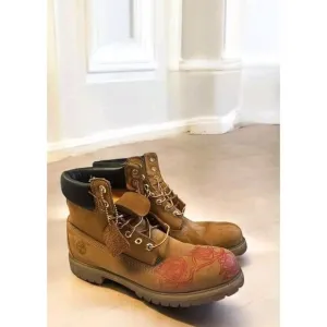 Timberland 6 Inch Premium Boots Waterproof 10061 Mens 11.5 M RED Laser Engraved