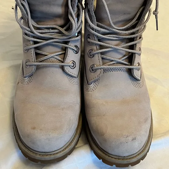 Timberland 6”  Premium Waterproof Boots Gray Nubuck A1UQJ Primaloft 200 Wmn 8.5