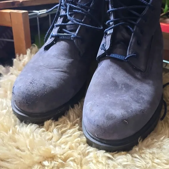Timberland  6&quot; Premium Waterproof Blue Nubuck Leather Work Boots Sz 9 •EU 43