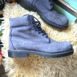 Timberland  6&quot; Premium Waterproof Blue Nubuck Leather Work Boots Sz 9 •EU 43