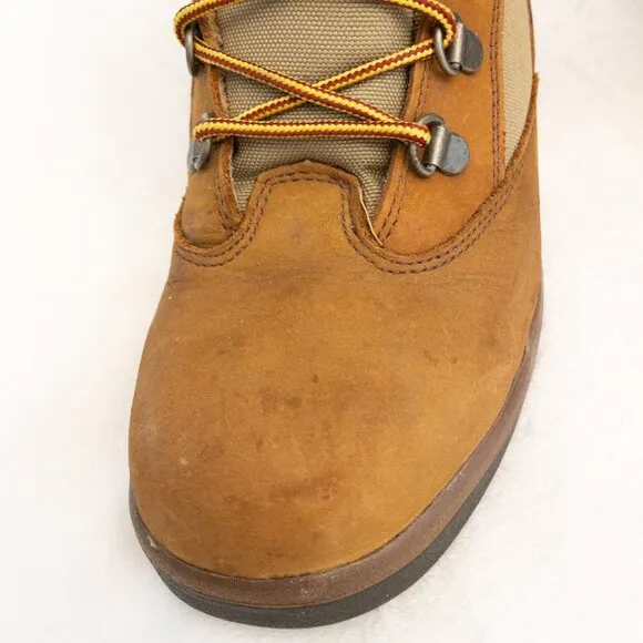 Timberland Boys Waterproof Hiking Boots Size 6.5 Brown Nubuck Trail Shoes**