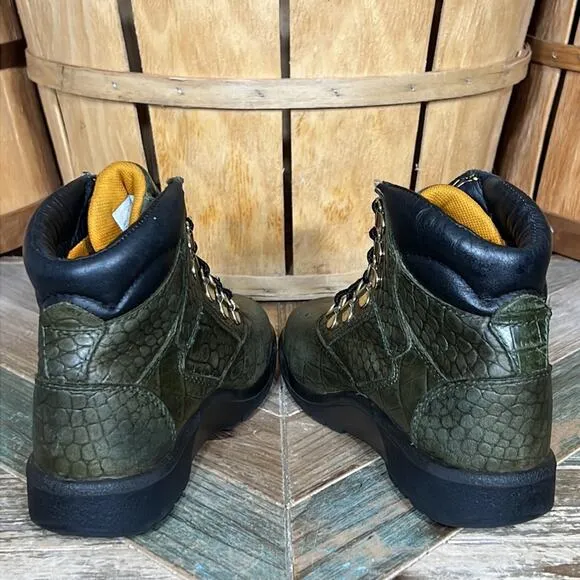 Timberland Crocodylian 6” Green Croc Leather Limited Release Field Boots Youth 2