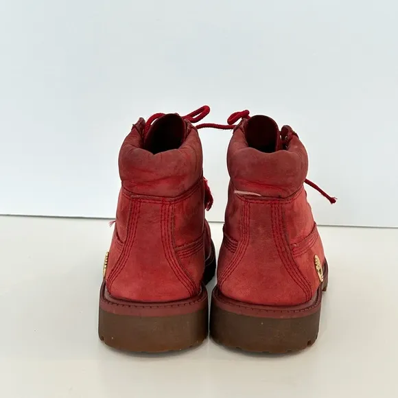 TIMBERLAND ~  Fire Red Waterproof Leather Boots