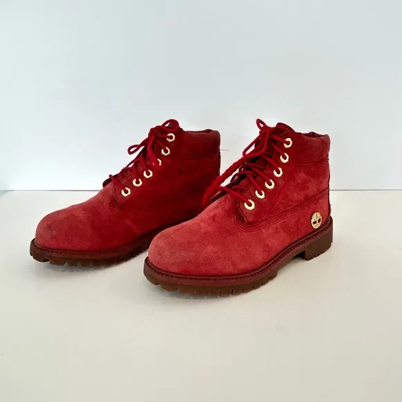 TIMBERLAND ~  Fire Red Waterproof Leather Boots