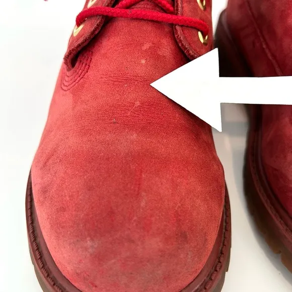 TIMBERLAND ~  Fire Red Waterproof Leather Boots