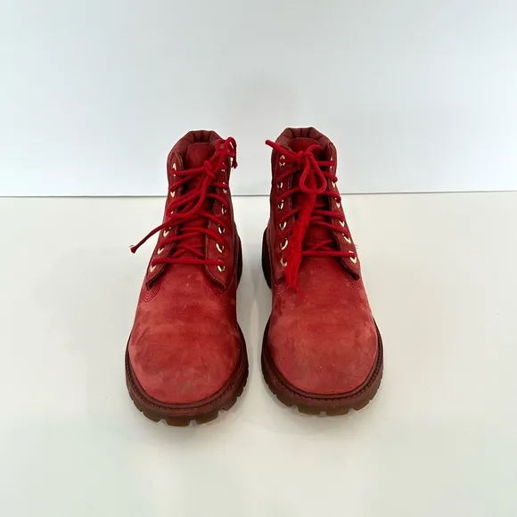 TIMBERLAND ~  Fire Red Waterproof Leather Boots
