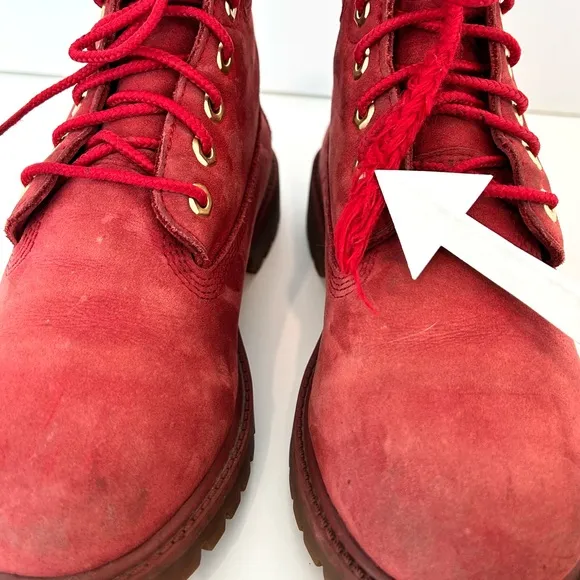 TIMBERLAND ~  Fire Red Waterproof Leather Boots