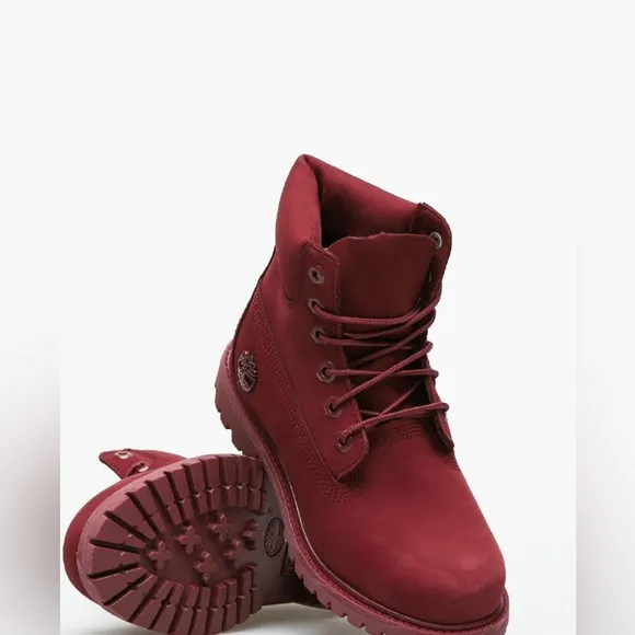 TIMBERLAND ~  Fire Red Waterproof Leather Boots