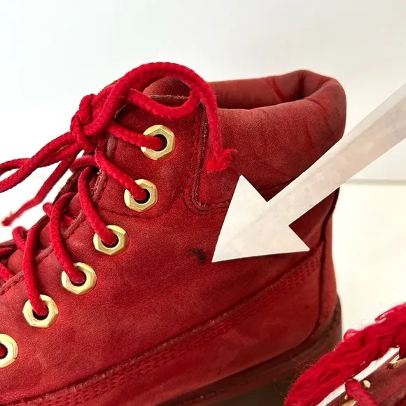 TIMBERLAND ~  Fire Red Waterproof Leather Boots