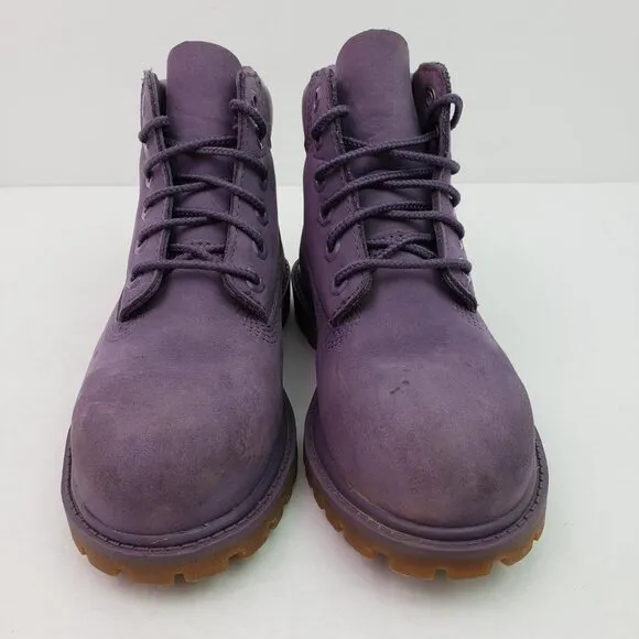 Timberland Girls Size 12 Purple Leather Primaloft Insulated Waterproof Boots