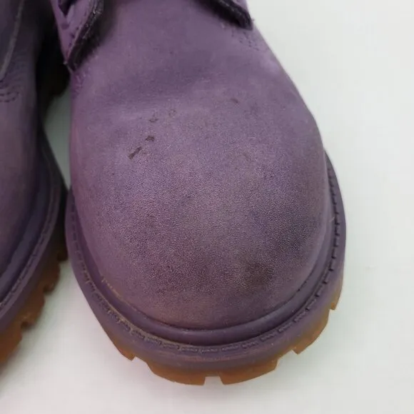 Timberland Girls Size 12 Purple Leather Primaloft Insulated Waterproof Boots