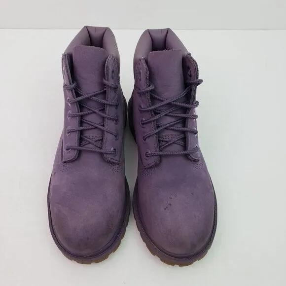 Timberland Girls Size 12 Purple Leather Primaloft Insulated Waterproof Boots