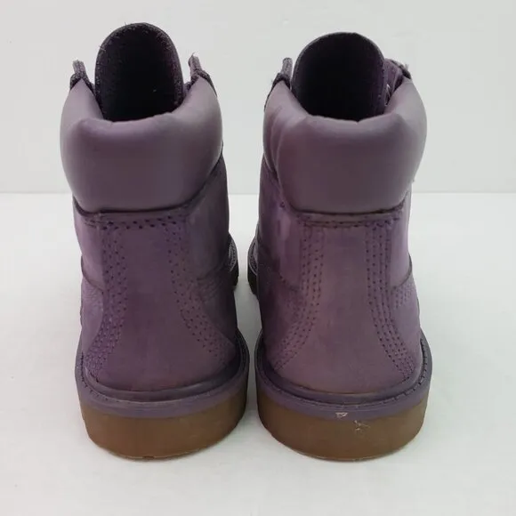Timberland Girls Size 12 Purple Leather Primaloft Insulated Waterproof Boots
