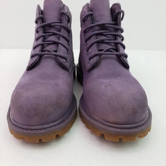 Timberland Girls Size 12 Purple Leather Primaloft Insulated Waterproof Boots