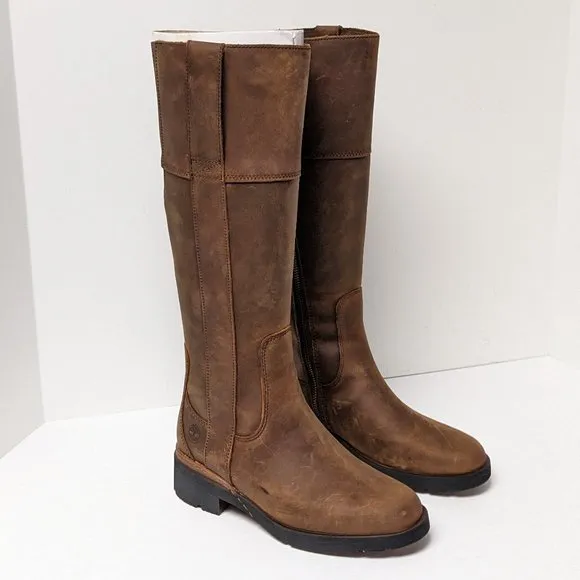 Timberland Gracelyn Waterproof Tall Boots, Brown Leather, Women's 6 M