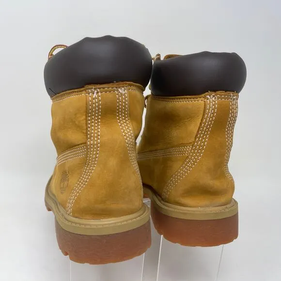 Timberland Junior Premium Waterproof Leather Boots 6&quot; Nubuck Tan Junior Sz 5