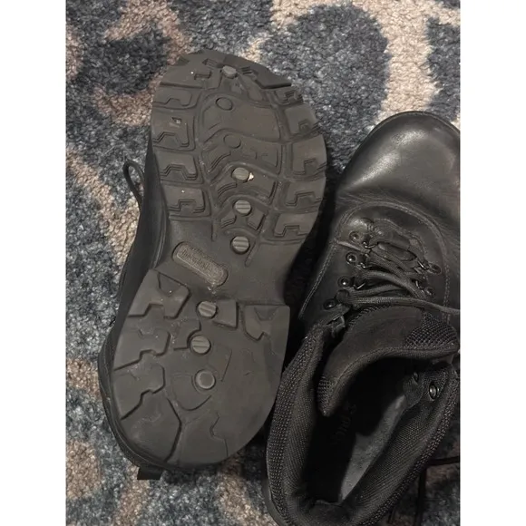Timberland Leather Work Boots Waterproof Ankle Black Lace Up Men's