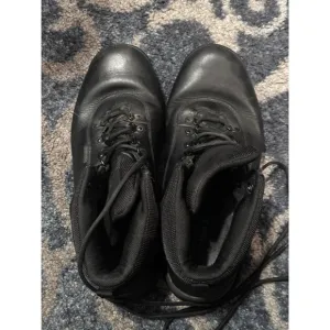 Timberland Leather Work Boots Waterproof Ankle Black Lace Up Men's