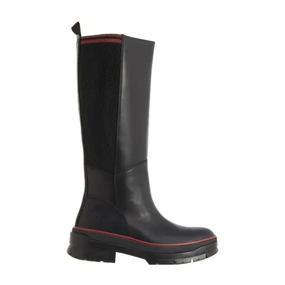 TIMBERLAND Malynn Waterproof Tall Black Leather Zip Boots Women's Size 6.5 NIB