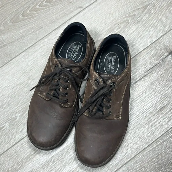 Timberland Men 7.5 Smart Comfort System Brown Leather.