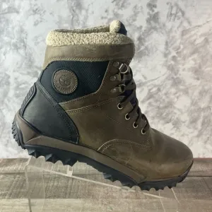 Timberland Men's Brown/Black Leather Waterproof Insulated Snow Boots Size 8