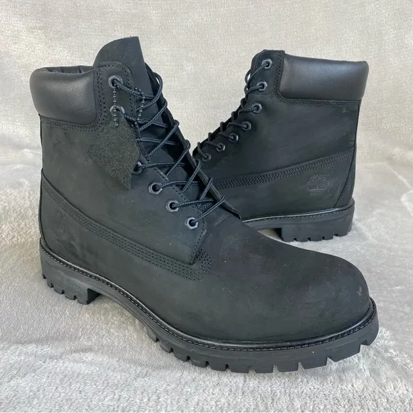 Timberland Premium 6 inch Men's Boots 12 M Black Nubuck Waterproof Insulated