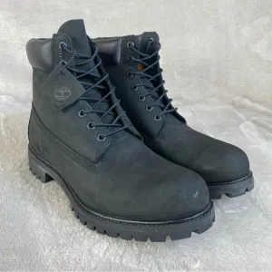 Timberland Premium 6 inch Men's Boots 12 M Black Nubuck Waterproof Insulated
