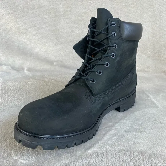 Timberland Premium 6 inch Men's Boots 12 M Black Nubuck Waterproof Insulated
