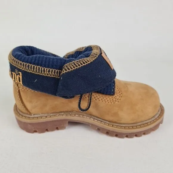 Timberland Roll Top Thrml TODDLER Boots Waterproof Wheat Leather Size 11