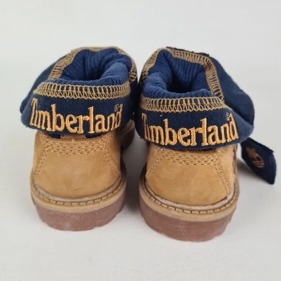 Timberland Roll Top Thrml TODDLER Boots Waterproof Wheat Leather Size 11