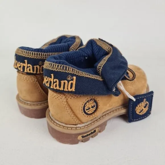 Timberland Roll Top Thrml TODDLER Boots Waterproof Wheat Leather Size 11