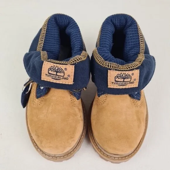 Timberland Roll Top Thrml TODDLER Boots Waterproof Wheat Leather Size 11