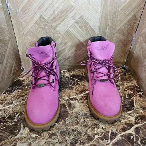 Timberland Susan G Komen GS Girl premium Boots pink size 4.   384