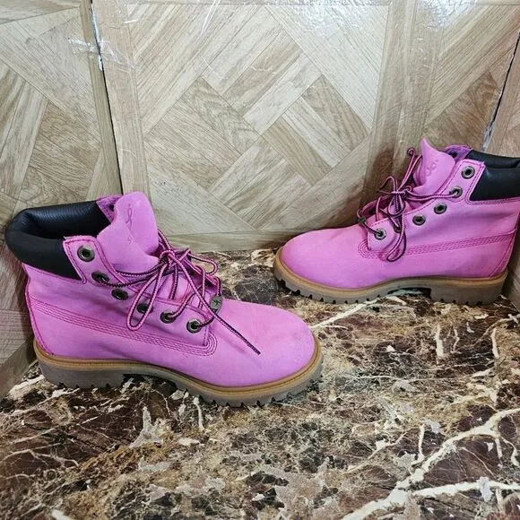 Timberland Susan G Komen GS Girl premium Boots pink size 4.   384