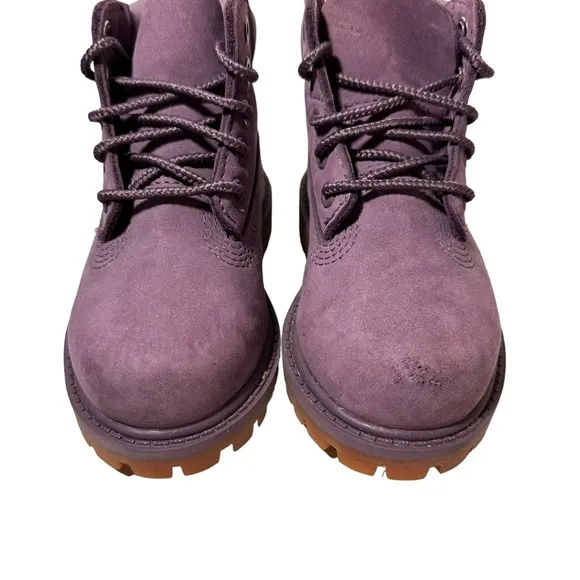 Timberland Toddler Girls Sz 6 Leather Primaloft Purple Waterproof Boots Lace Up