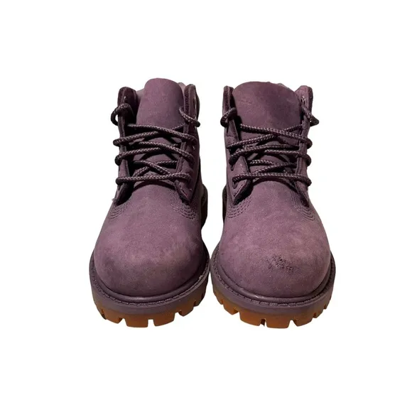 Timberland Toddler Girls Sz 6 Leather Primaloft Purple Waterproof Boots Lace Up