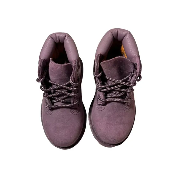 Timberland Toddler Girls Sz 6 Leather Primaloft Purple Waterproof Boots Lace Up