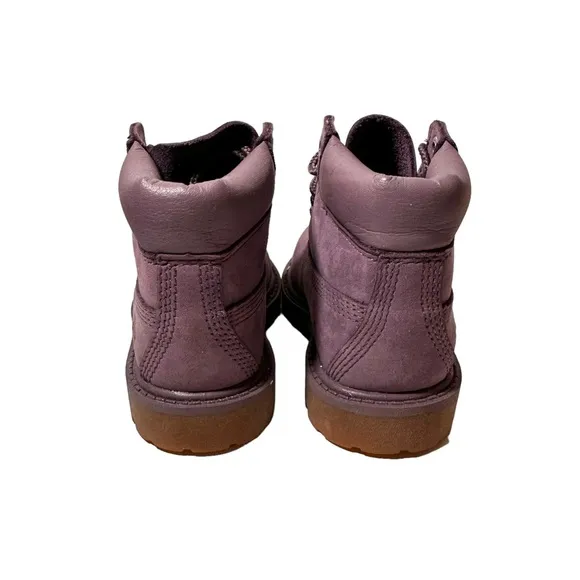 Timberland Toddler Girls Sz 6 Leather Primaloft Purple Waterproof Boots Lace Up