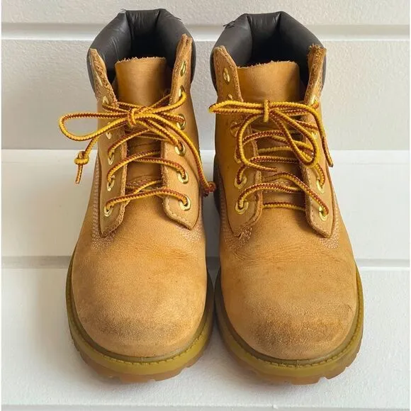 Timberland Traditional Youth Premium 6” Wheat Nubuck Waterproof Boots Size 1