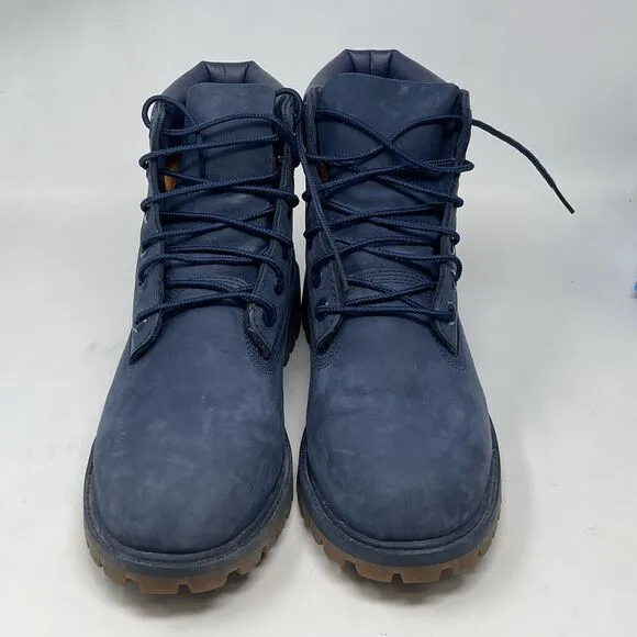 Timberland Waterproof Boots Boys Mens Size 6 Blue Nubuck Leather Insulated