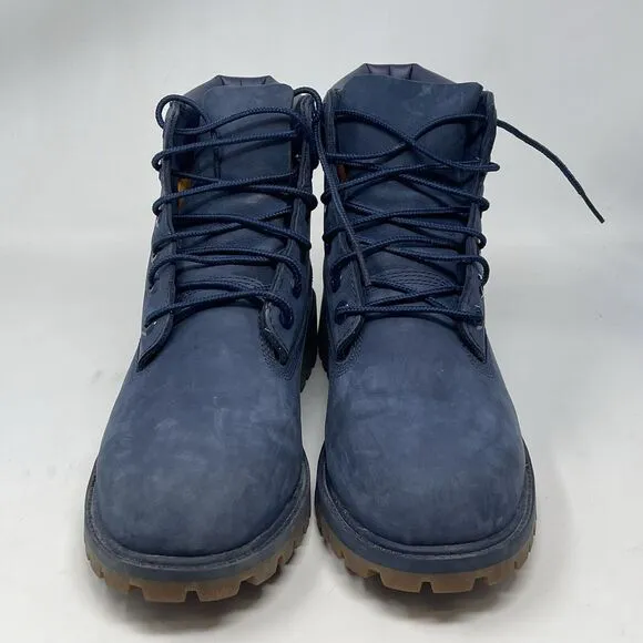 Timberland Waterproof Boots Boys Mens Size 6 Blue Nubuck Leather Insulated