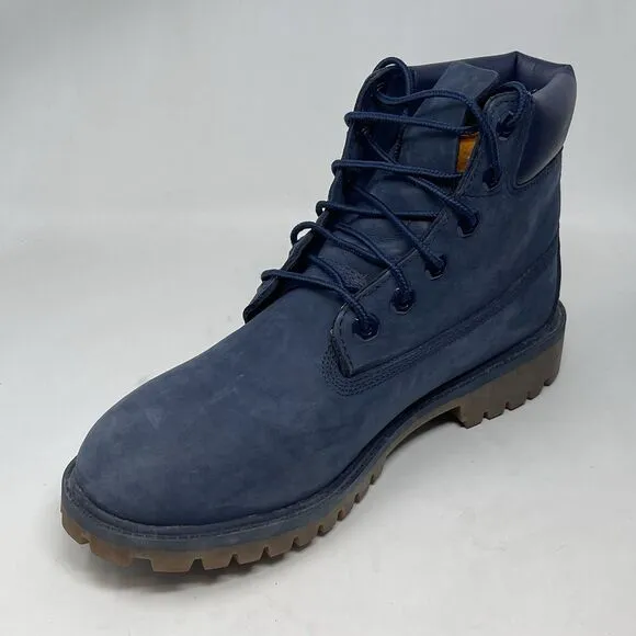 Timberland Waterproof Boots Boys Mens Size 6 Blue Nubuck Leather Insulated