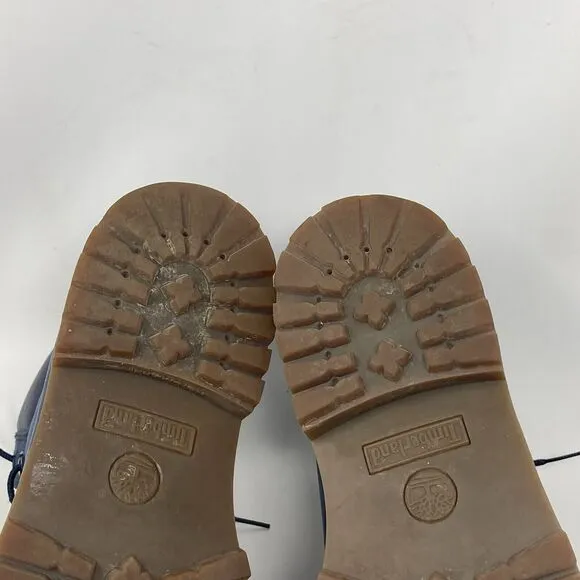 Timberland Waterproof Boots Boys Mens Size 6 Blue Nubuck Leather Insulated