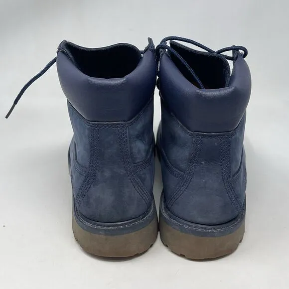 Timberland Waterproof Boots Boys Mens Size 6 Blue Nubuck Leather Insulated
